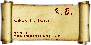 Kakuk Barbara névjegykártya